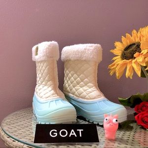 Sorel Powder Storm Blue/White Snow Boots Size 3Y Wmn 4.5